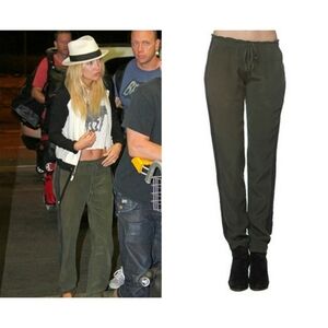 GYPSY 05 // green khaki 100% silk trousers pants